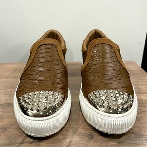 Mens Philipp Plein brown crocodile skin shoes size 44.5